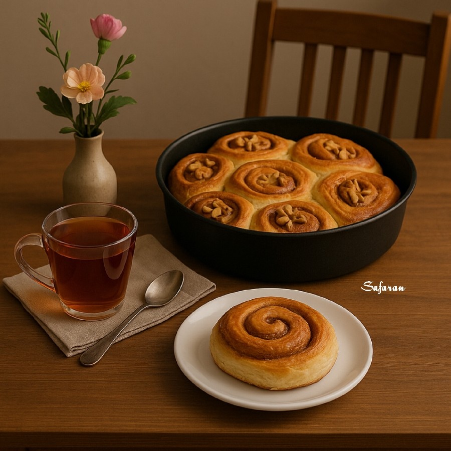 عکس نان رول دارچینی