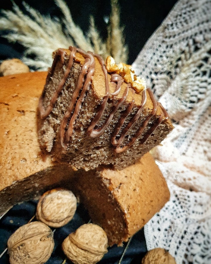 عکس کیک گردویی بدون فر و قالب
