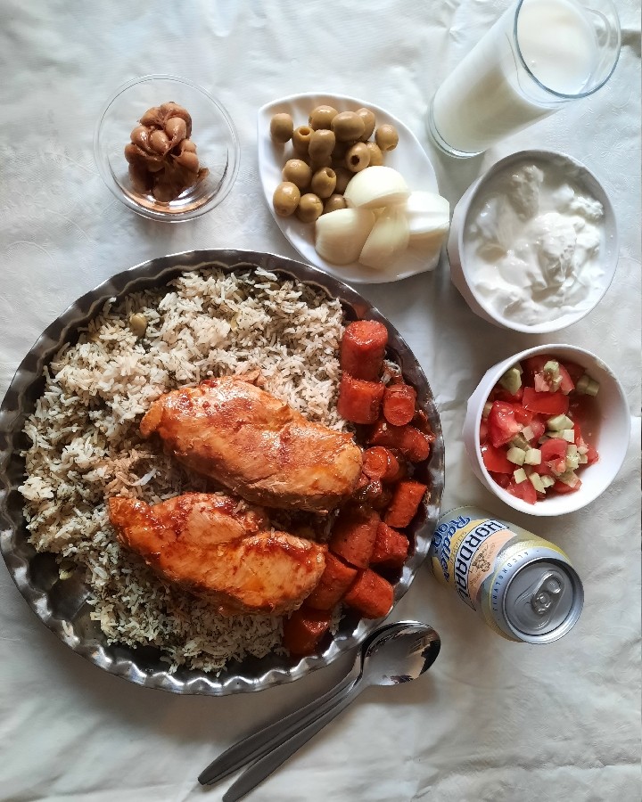عکس باقالی پلو با مرغ ربی