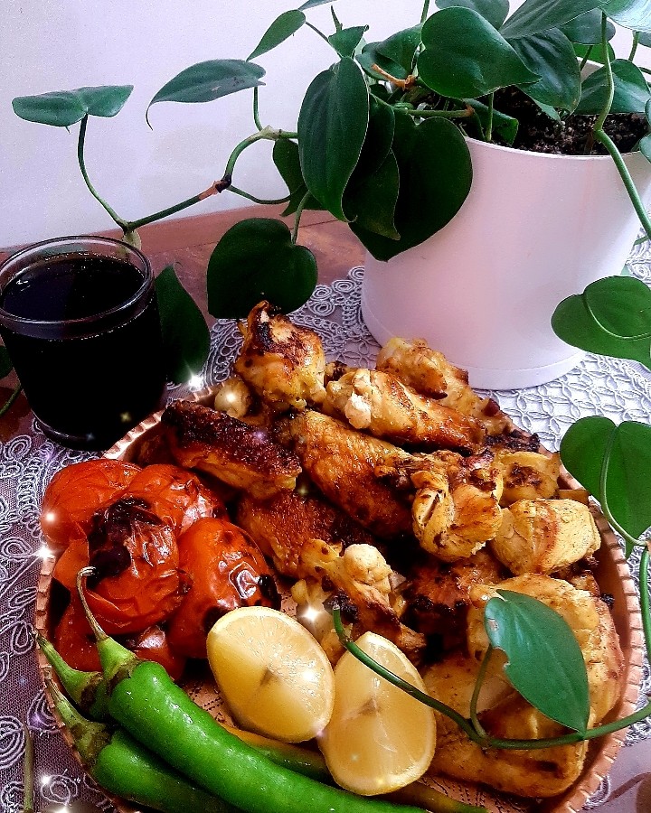 عکس جوجه کباب زعفرانی
