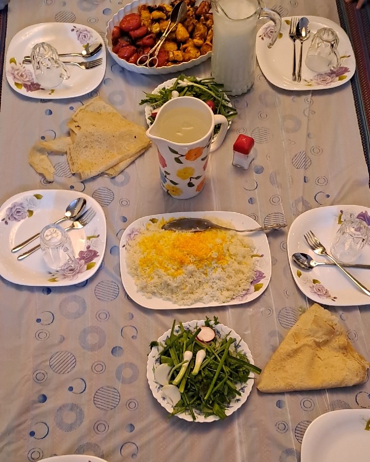 عکس سفره شام 