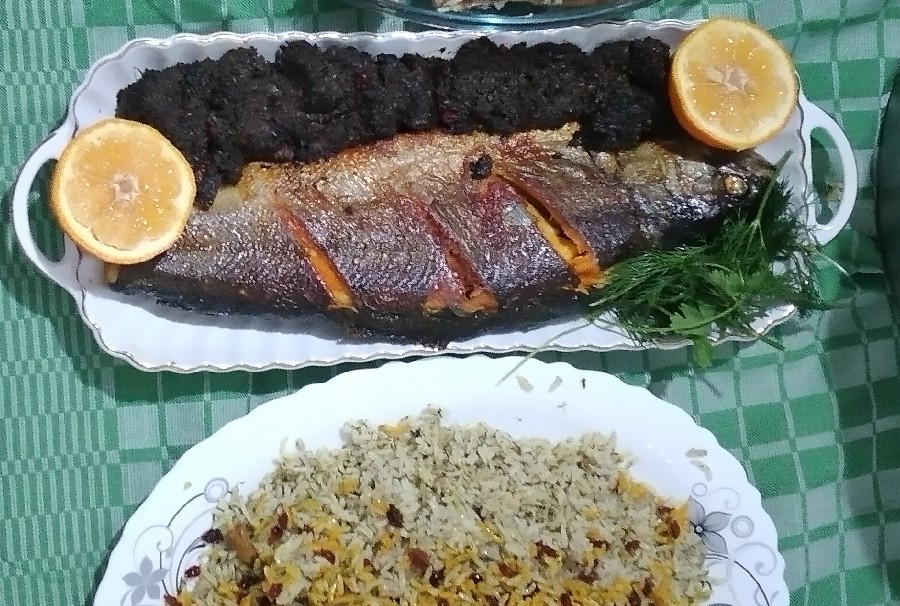 عکس شوید پلو با ماهی 