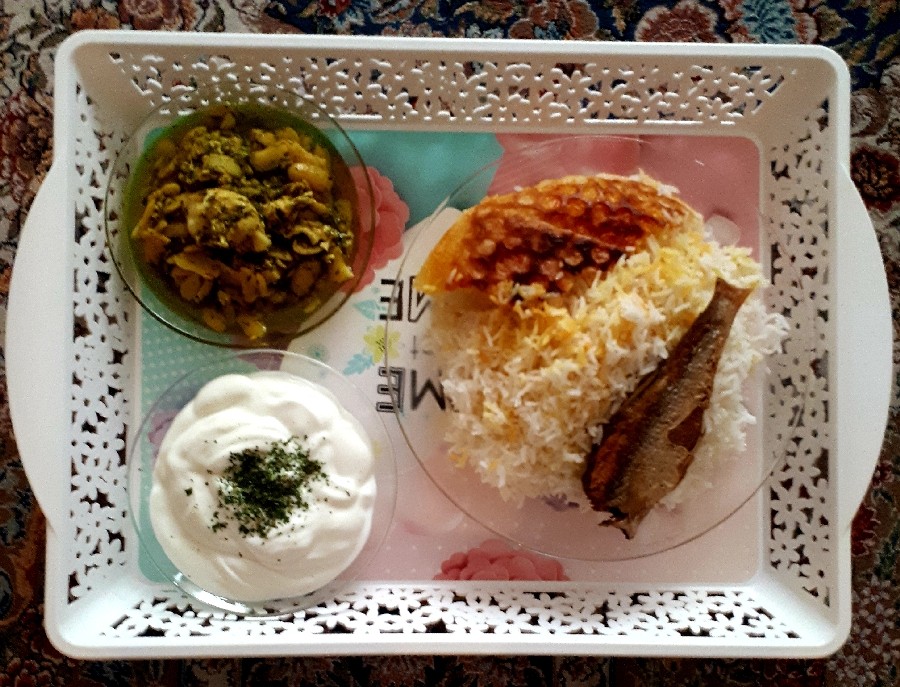 عکس ناهار روز آدینه # باقالی قاتق و کولی # جاتون سبز دوستان خوبم # 