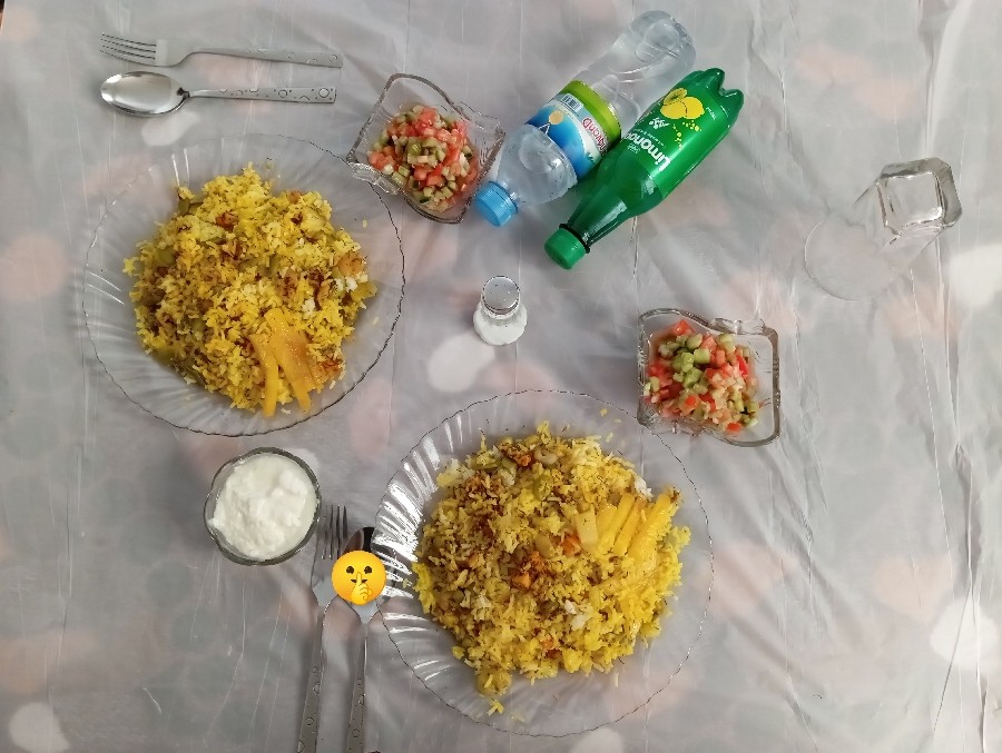 عکس باقالی پلو با مرغ نگینی