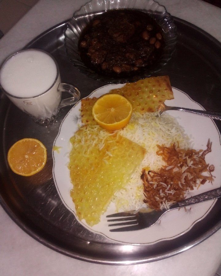 عکس چلوخورشت سبزی