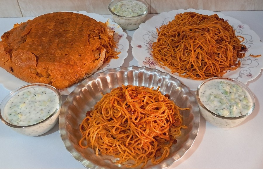 عکس ماکارونی با ته دیگ نون