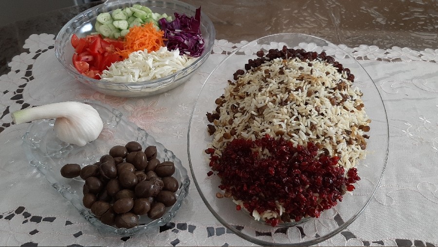 عکس عدس پلو با گوشت چرخکرده