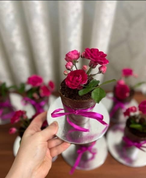 عکس کیک گلدان