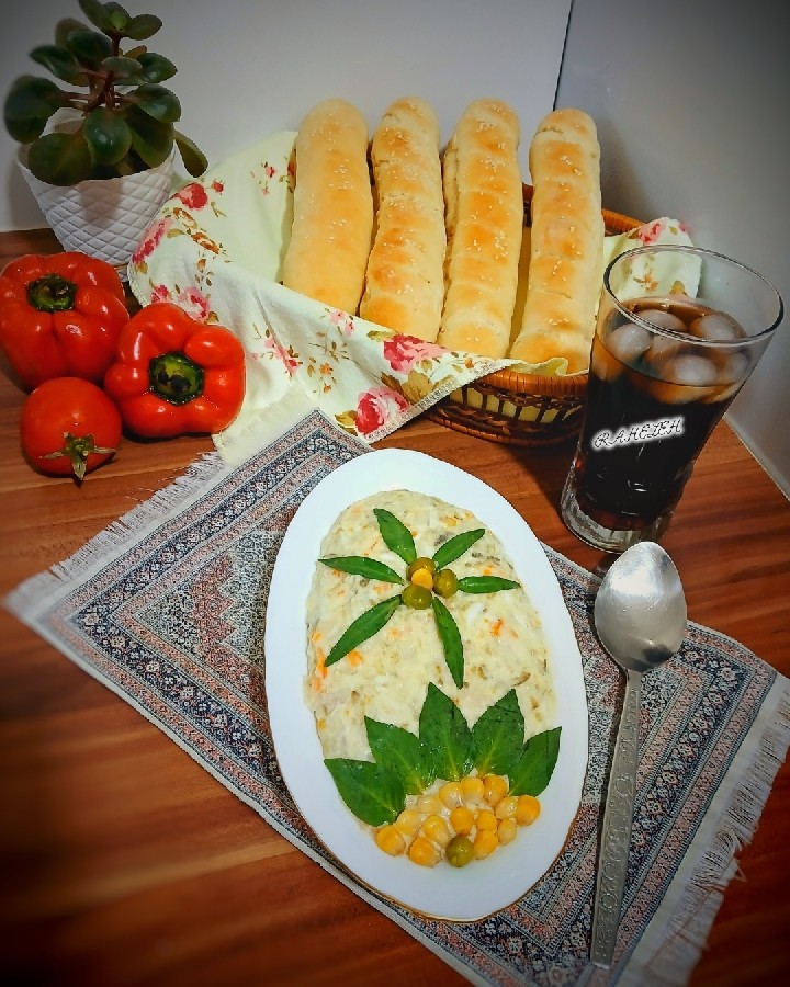 عکس نان ساندویچی و الویه