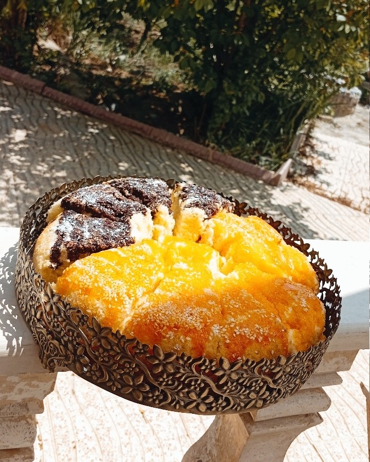 عکس کیک با سس انبه وشکلات