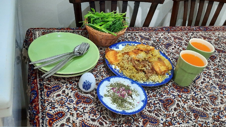 عکس چلوگوشت با باقالی پلو