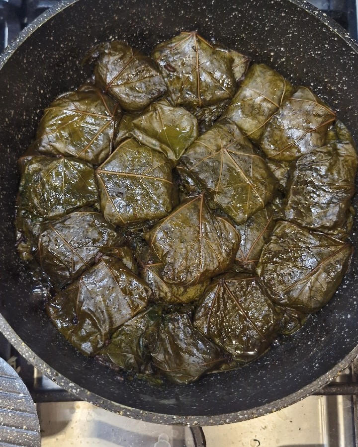 عکس دلمه برگ مو با چاشنی رب انار 