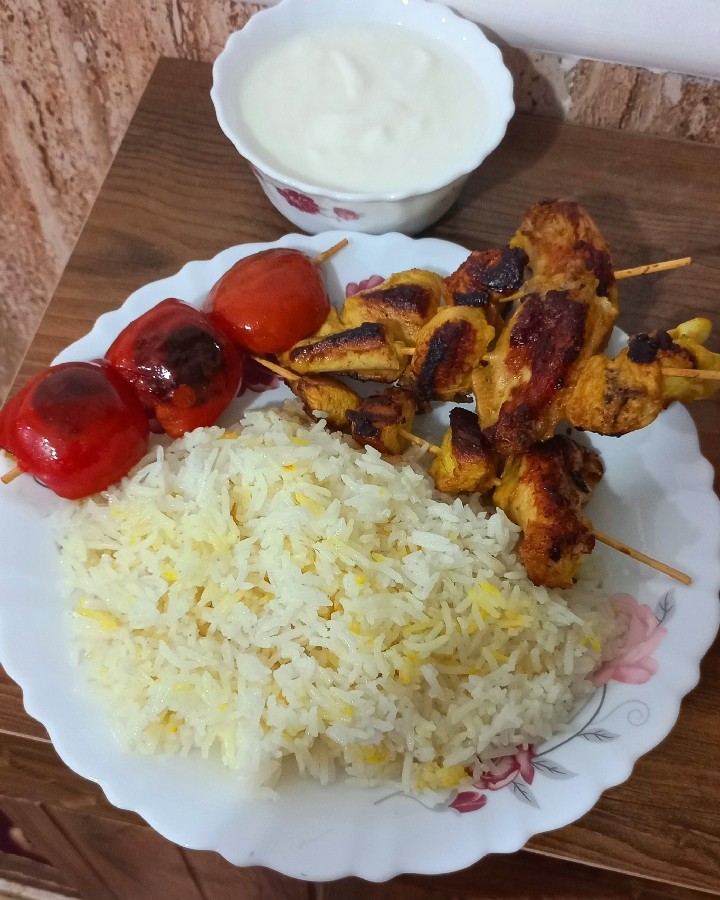 عکس جوجه تابه ای و کته