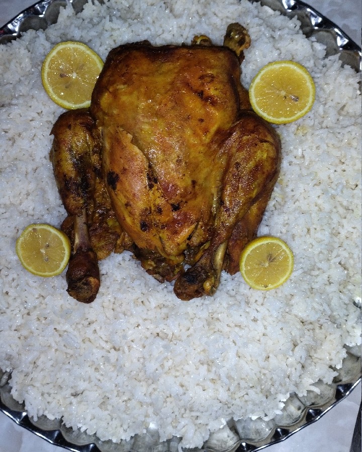عکس مرغ شکم پر ومقلوبه مرغ