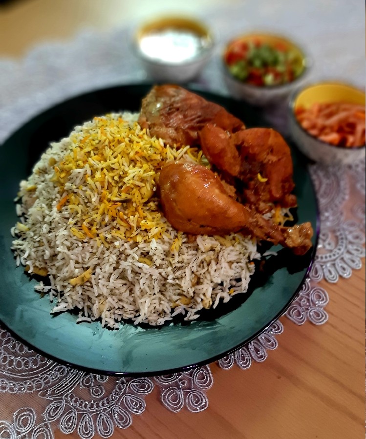 عکس باقالی پلو با مرغ