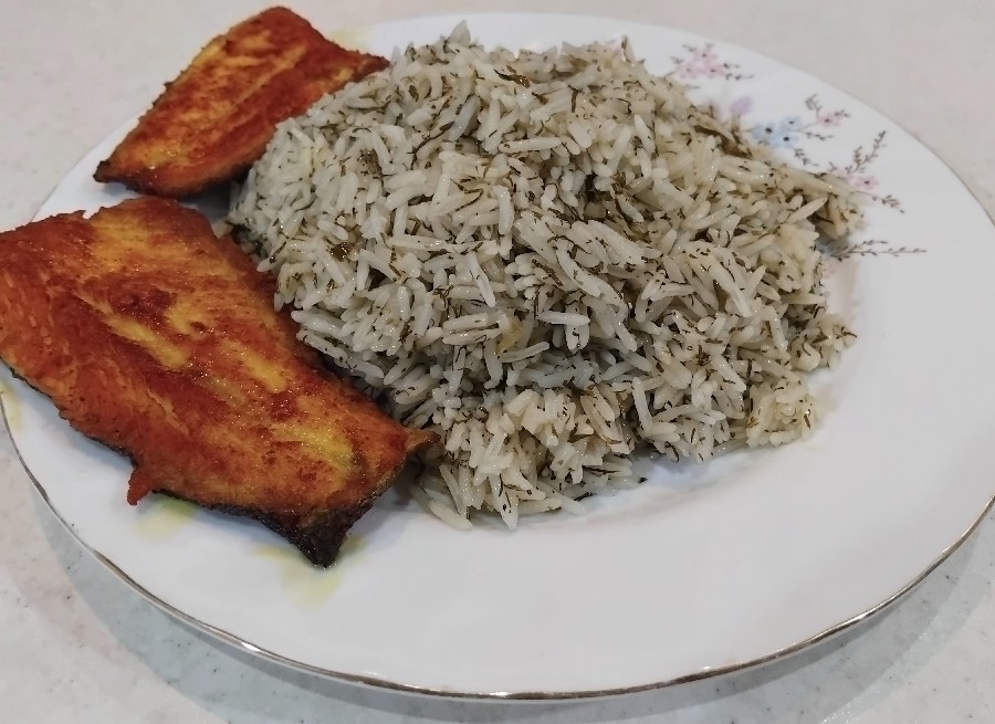 عکس سبزی پلو و ماهی