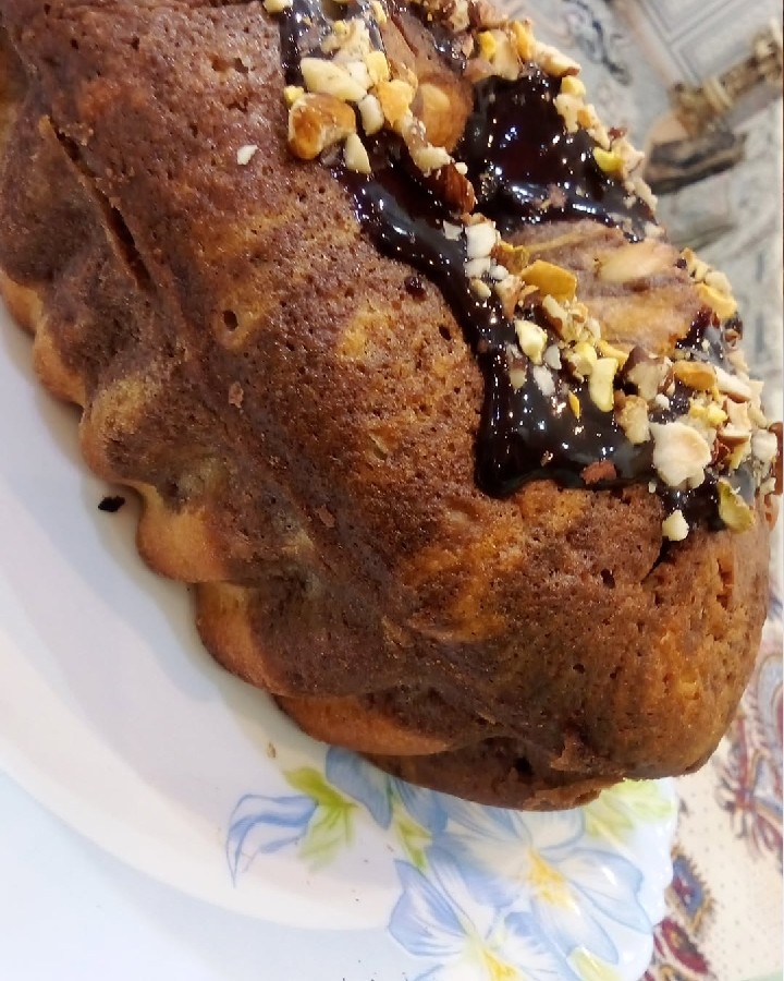 عکس کیک زبرا با مغزیجات 