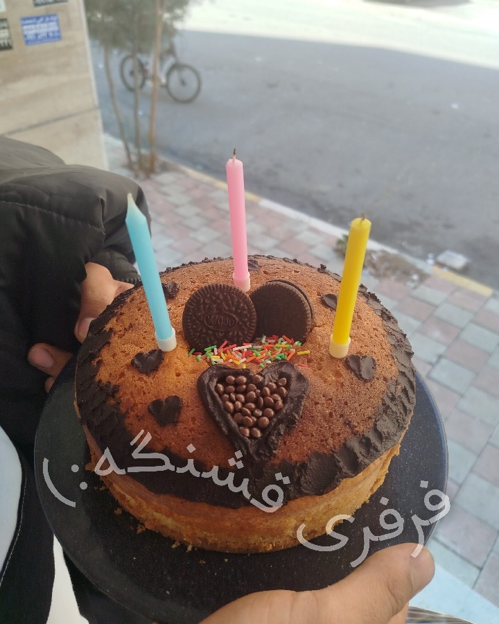عکس کیک تولد ساده شکلاتی