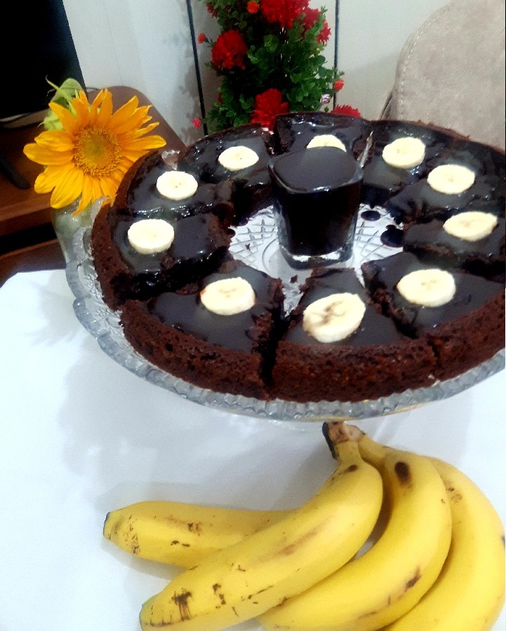 عکس کیک موزی شکلاتی
