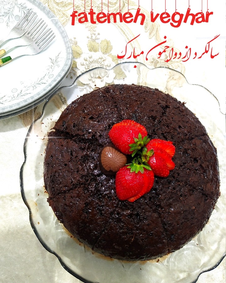 عکس کیک خیس شکلاتی
