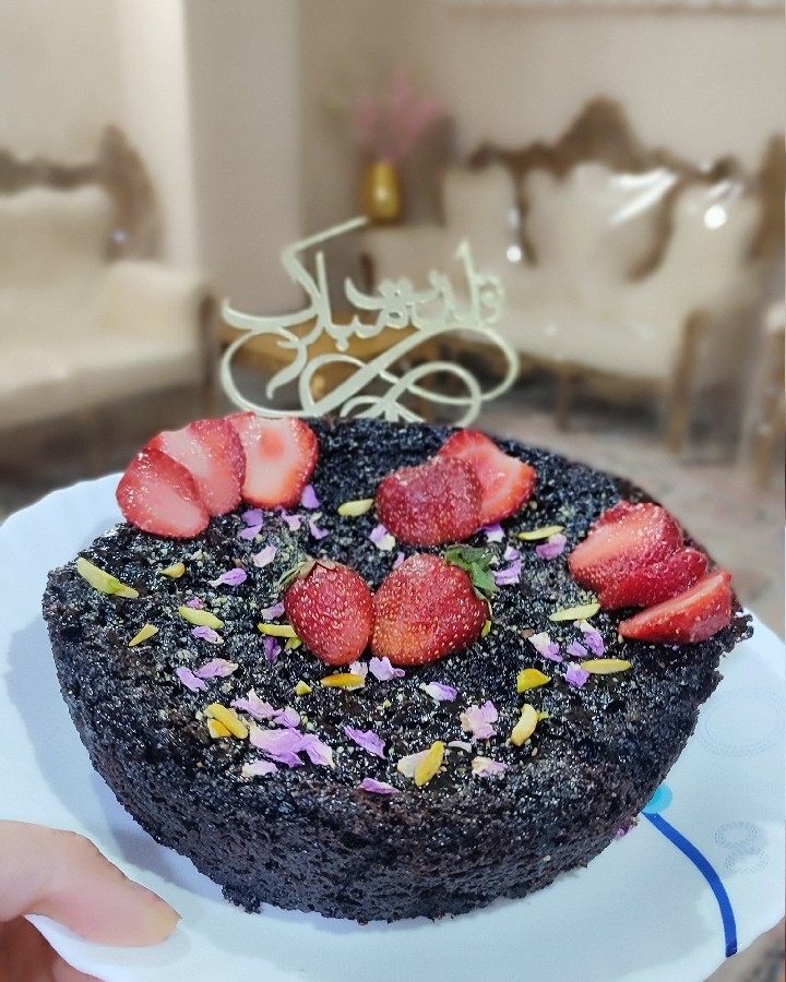 عکس کیک خیس شکلاتی