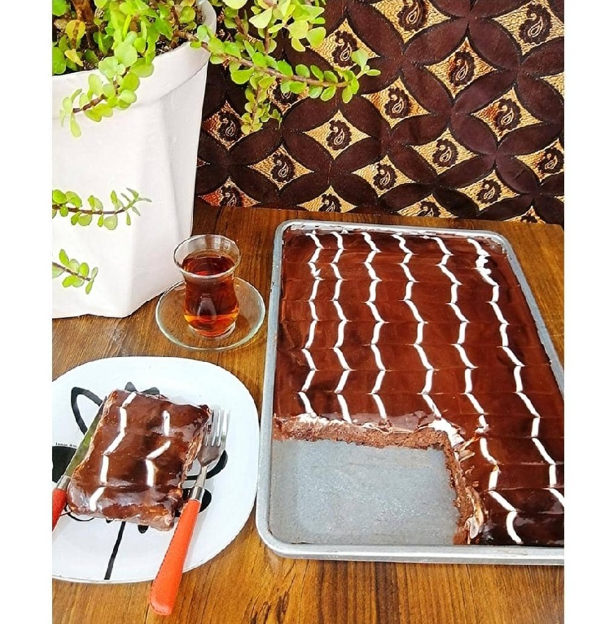 عکس کیک تریلیچه شکلاتی 