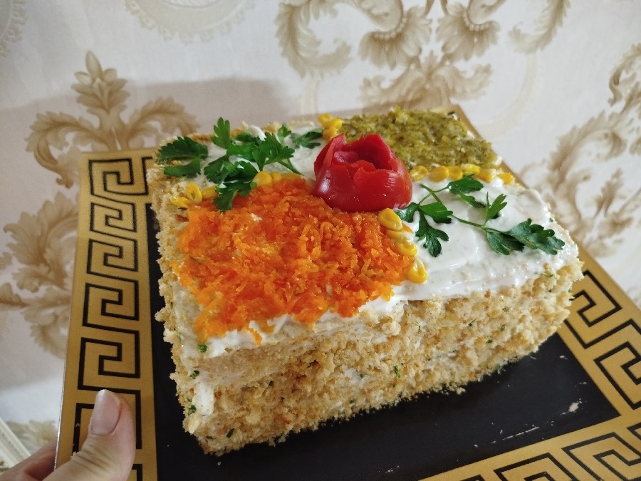 عکس کیک مرغ با نون تست خونگی سبوس دار