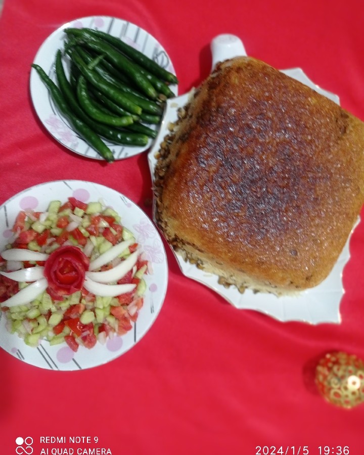 عکس ته چین عدس پلو