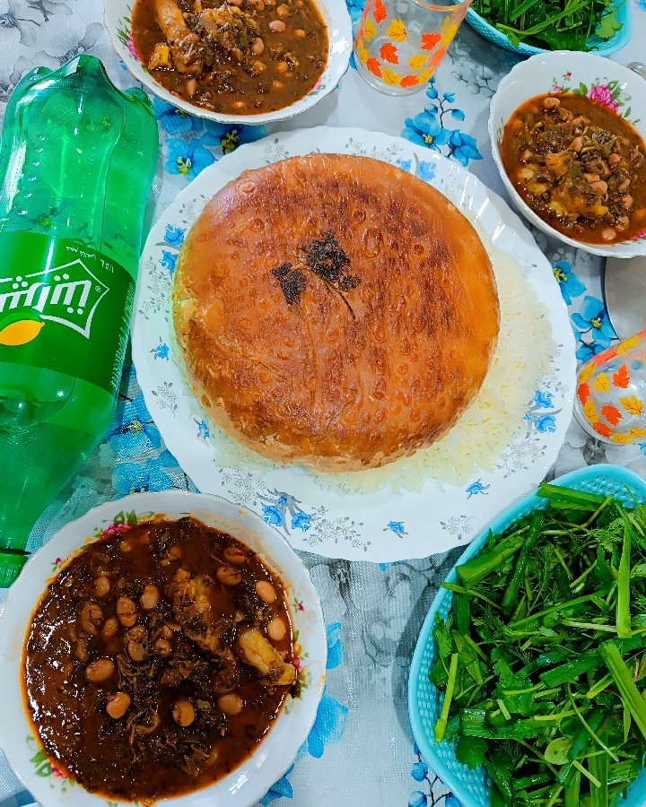 عکس قورمه سبزی و چلو مرغ