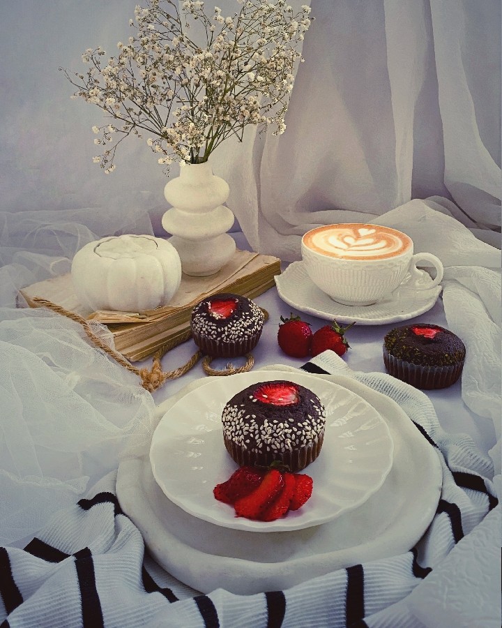 عکس کاپ کیک شکلاتی