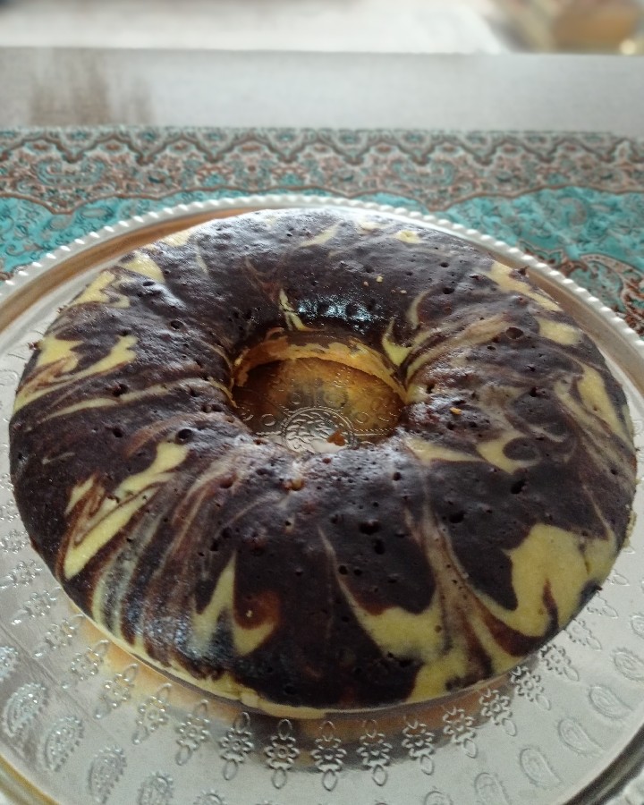 عکس کیک دو رنگ زبرا