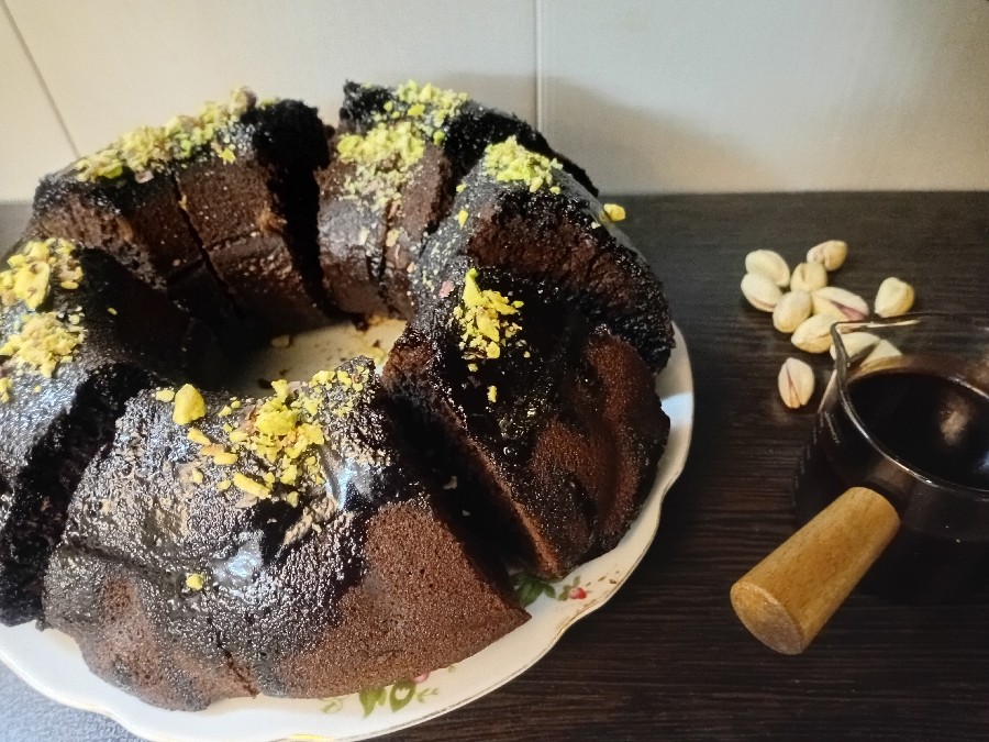 عکس کیک شکلات وپسته