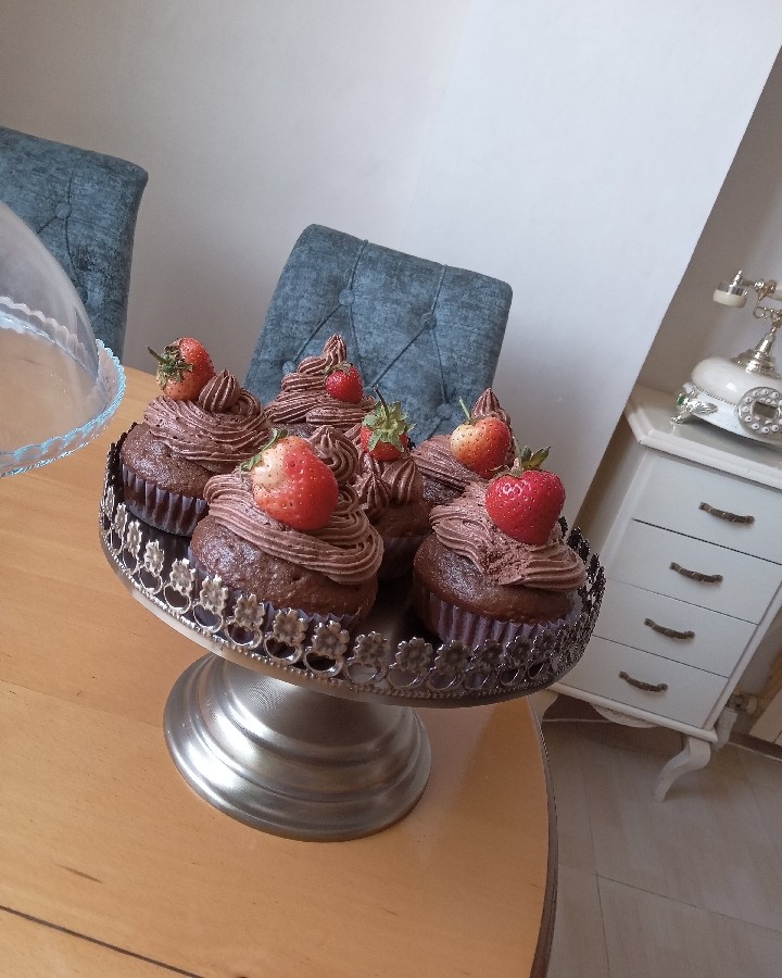 عکس کاپ کیک شکلاتی