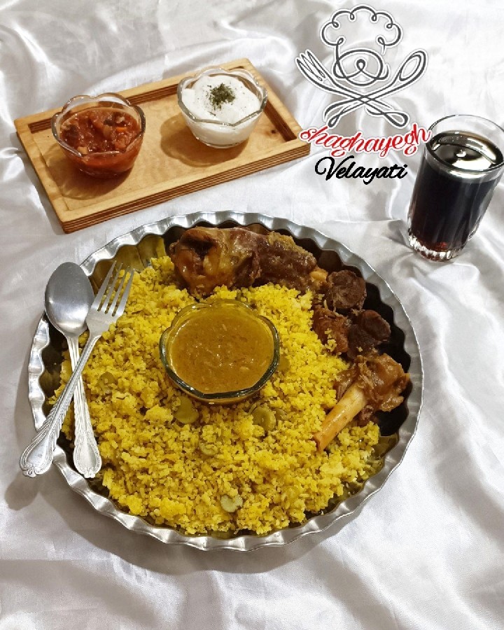 عکس باقالی پلو با ماهیچه دستورشو کپشن نوشتم براتون