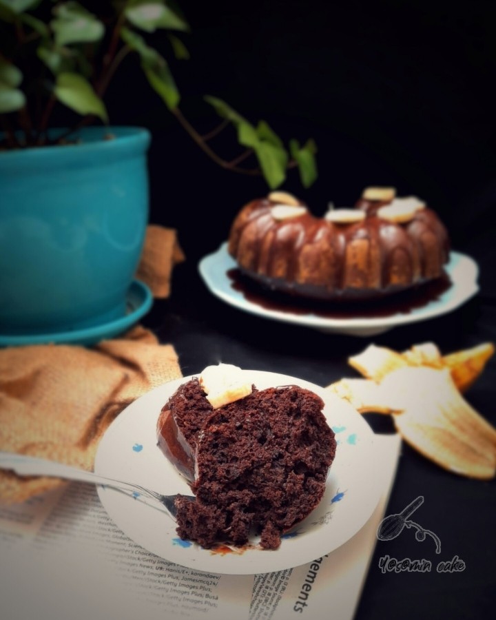 عکس کیک موز و شکلات