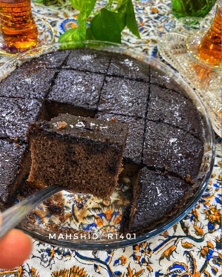 عکس کیک خیس شکلاتی