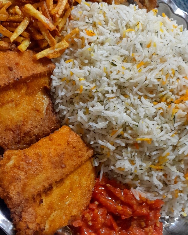 عکس سبزی پلو با ماهی