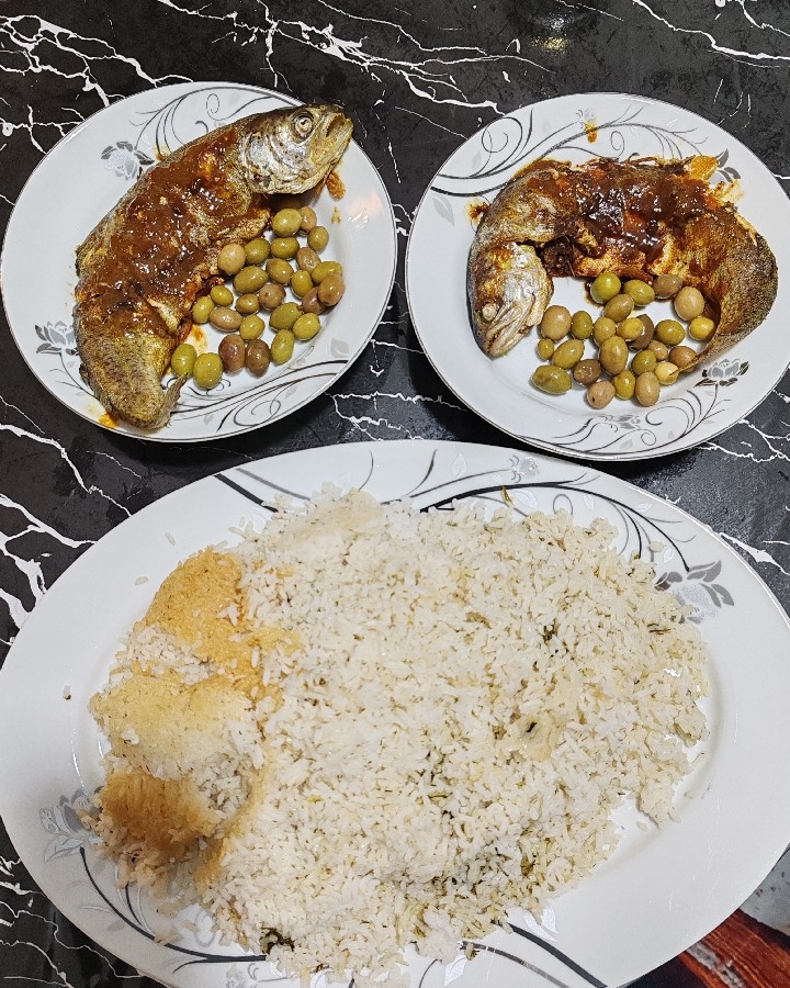 عکس شوید پلو با ماهی