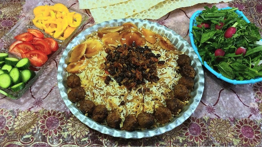 عکس رشته پلو با گوشت