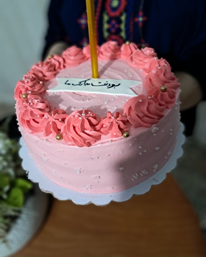 عکس کیک کیوت صورتی