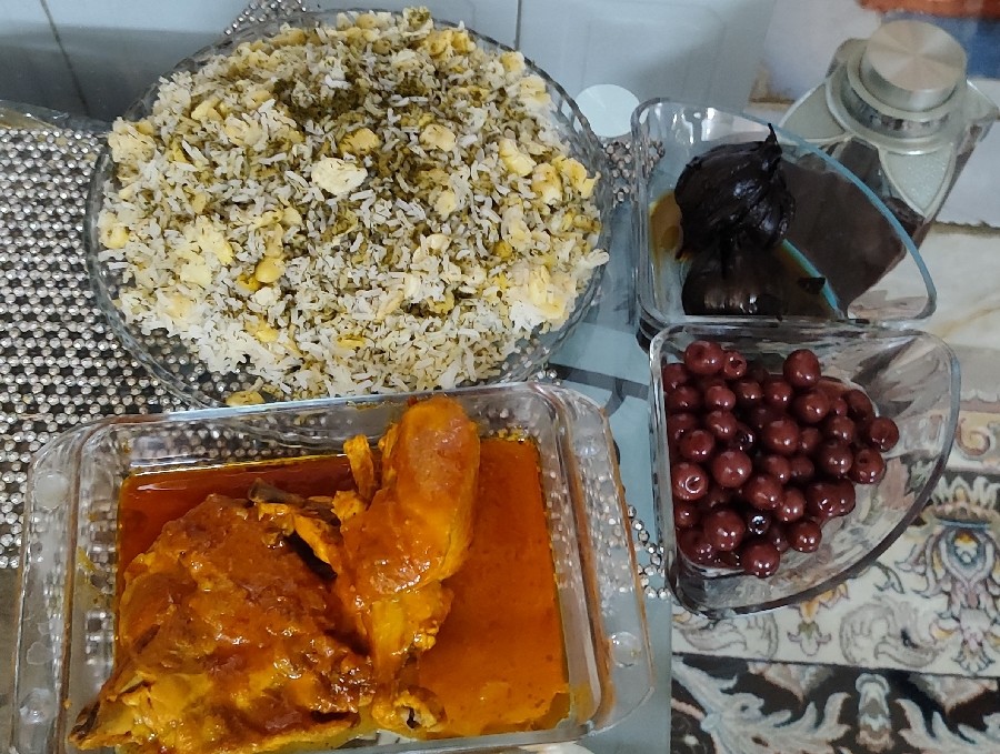 عکس باقالی پلو و مرغ