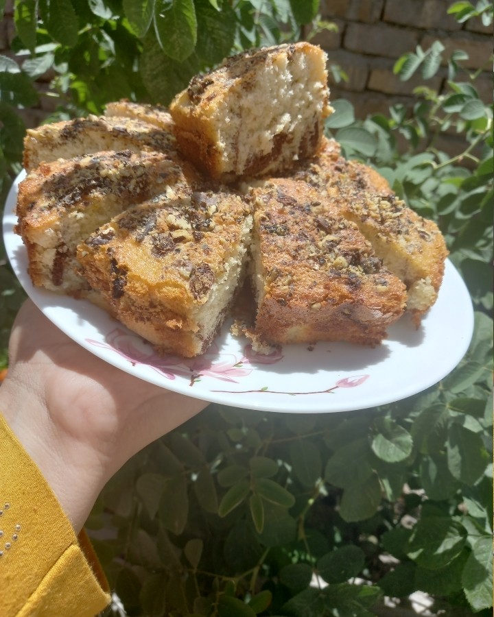 عکس کیک توت سفید وگردو