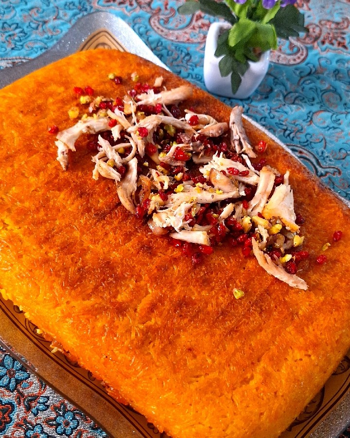 عکس ته چین مرغ و بادمجان.