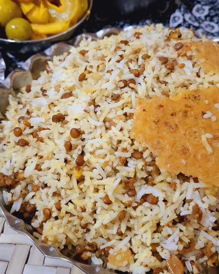 عکس عدس پلو مخلوط