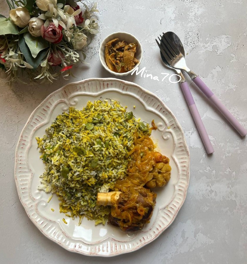 عکس باقالی پلو با ماهیچه