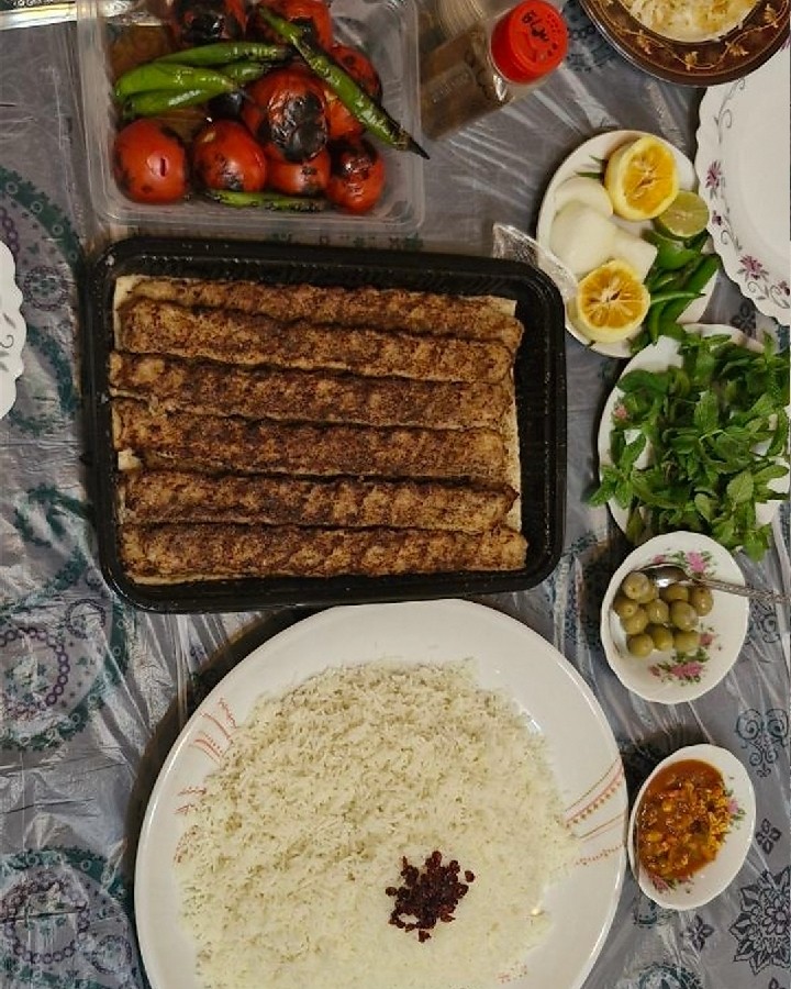 عکس چلوکباب# سالادالویه #کوفته سبزی