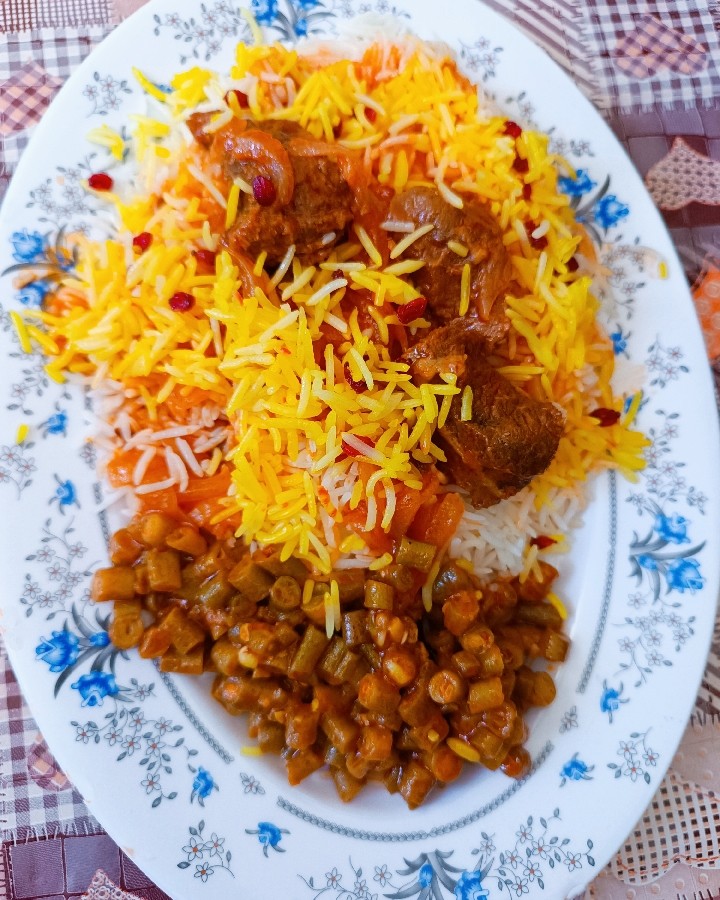 عکس چلوگوشت زعفرانی