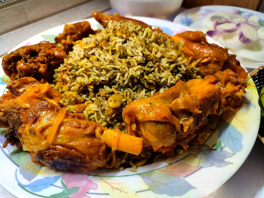 عکس #چلو ماهیچه #پلوباقله با ماهیچه