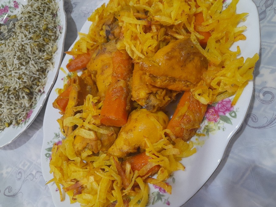 عکس باقالی پلو با مرغ