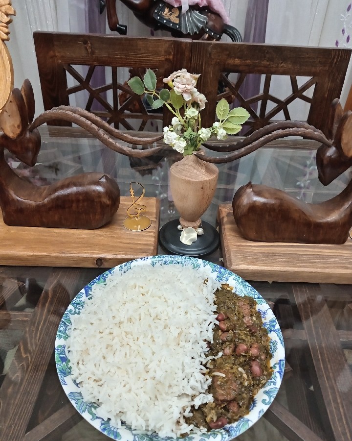 عکس چلو قورمه سبزی.